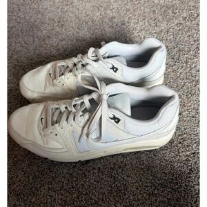 Nike Air Max Command Leather Triple White Mens Running Shoes 629993-102  Size 12